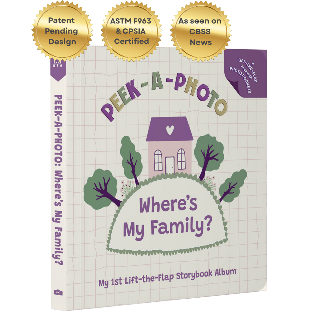 Peek-A-Photo 'Where's My Family?' | Personalized Lift-the-Flap Baby Photo Book