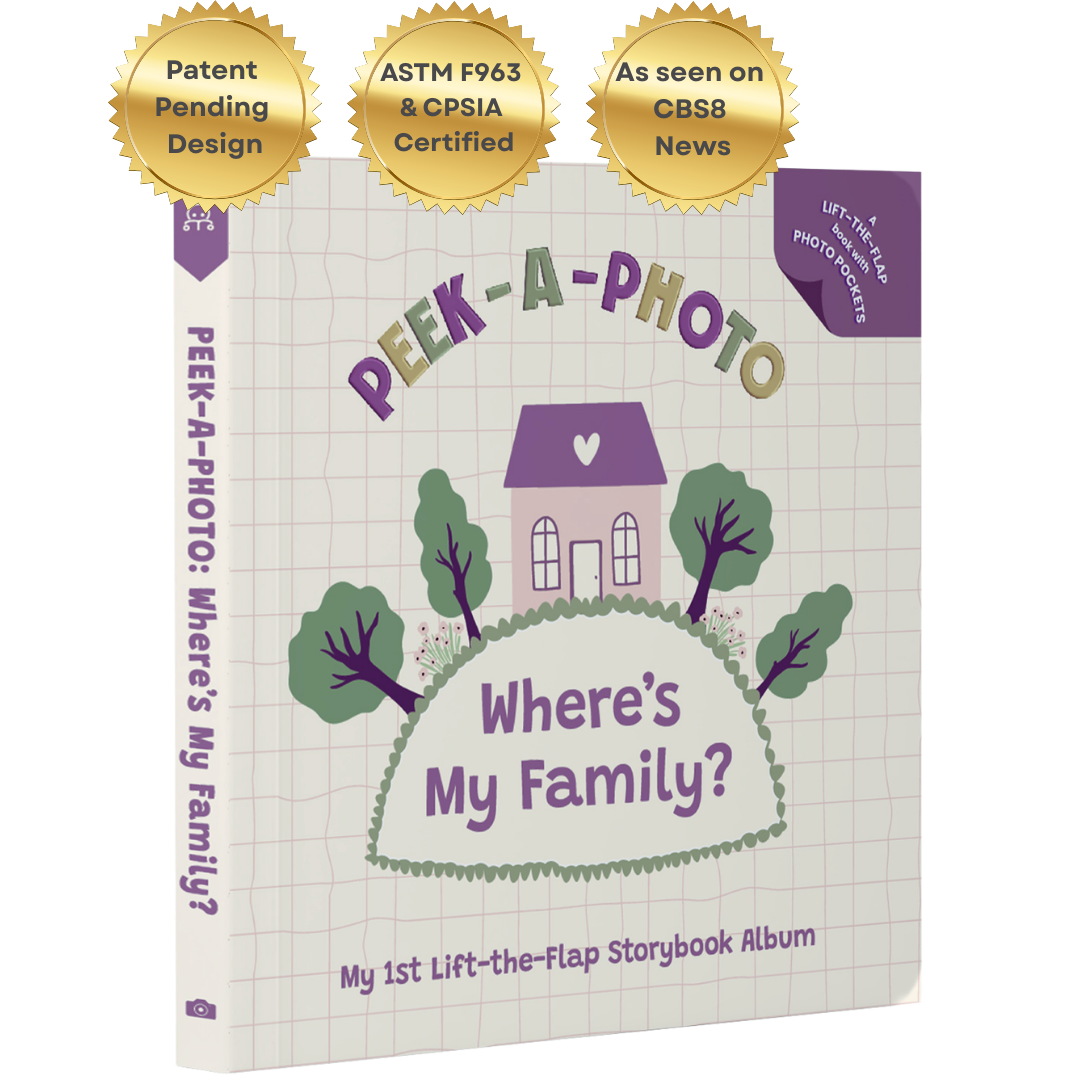 Peek-A-Photo 'Where's My Family?' | Personalized Lift-the-Flap Baby Photo Book
