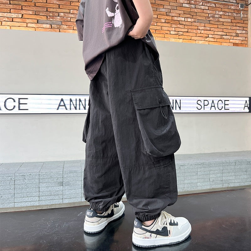 Cargo Pants for Boys Mosquito-Proof Long Trousers Trendy Sporty Style
