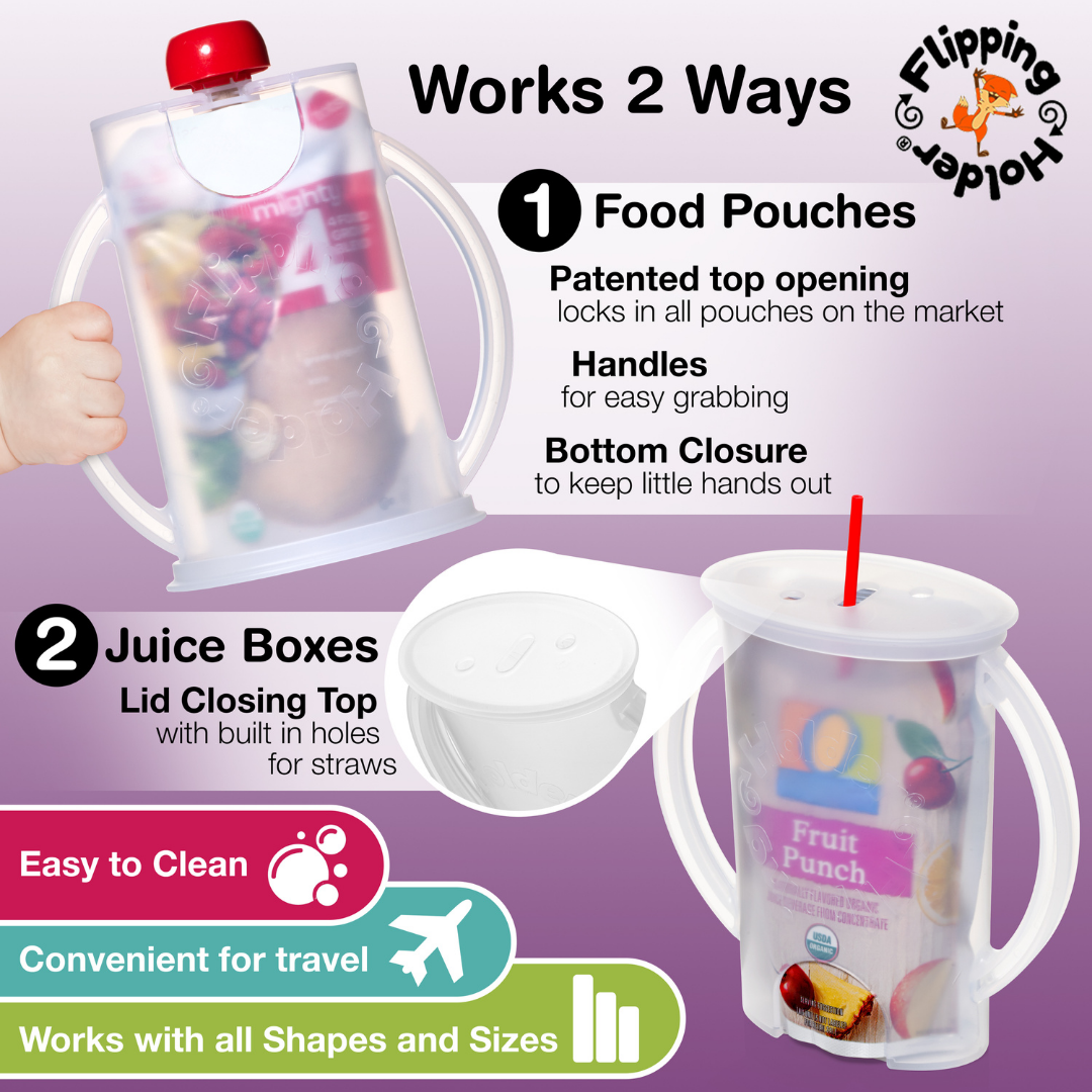 Baby Shower Gift Bundle | Flipping Holder, Reusable Pouches, Thermal Tote & Puree Guide