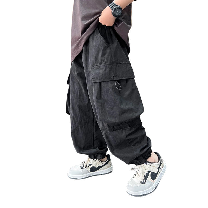 Cargo Pants for Boys Mosquito-Proof Long Trousers Trendy Sporty Style