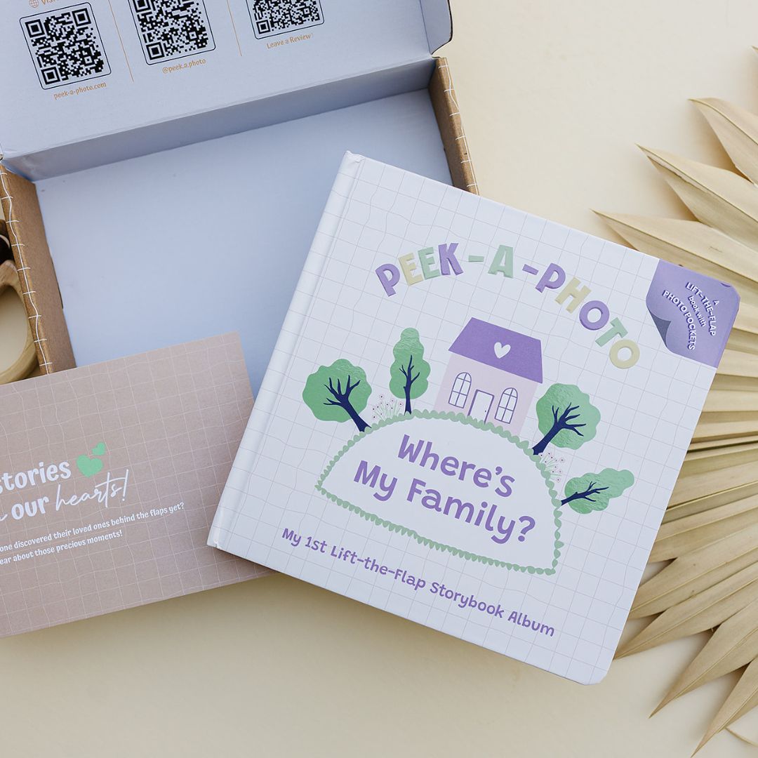 Peek-A-Photo 'Where's My Family?' | Personalized Lift-the-Flap Baby Photo Book
