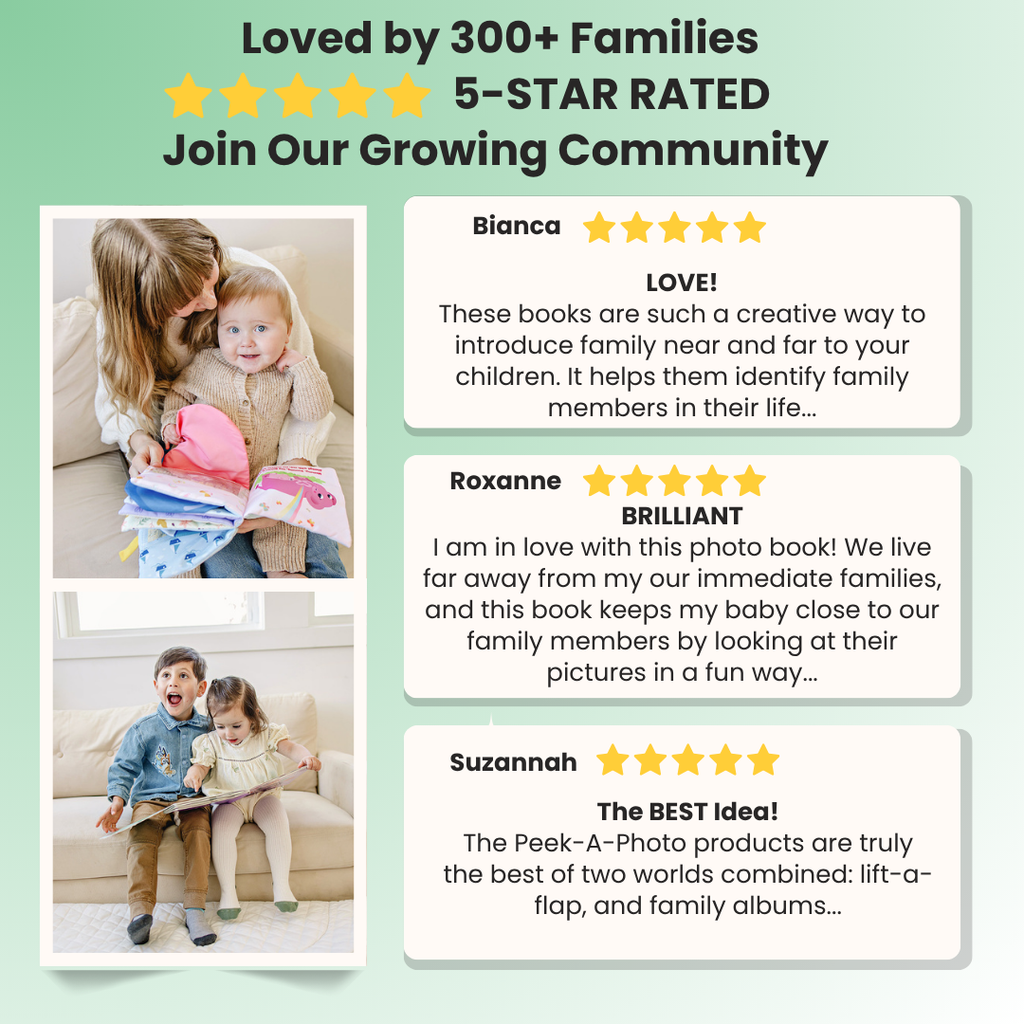 Peek-A-Photo 'Where's My Family?' | Personalized Lift-the-Flap Baby Photo Book