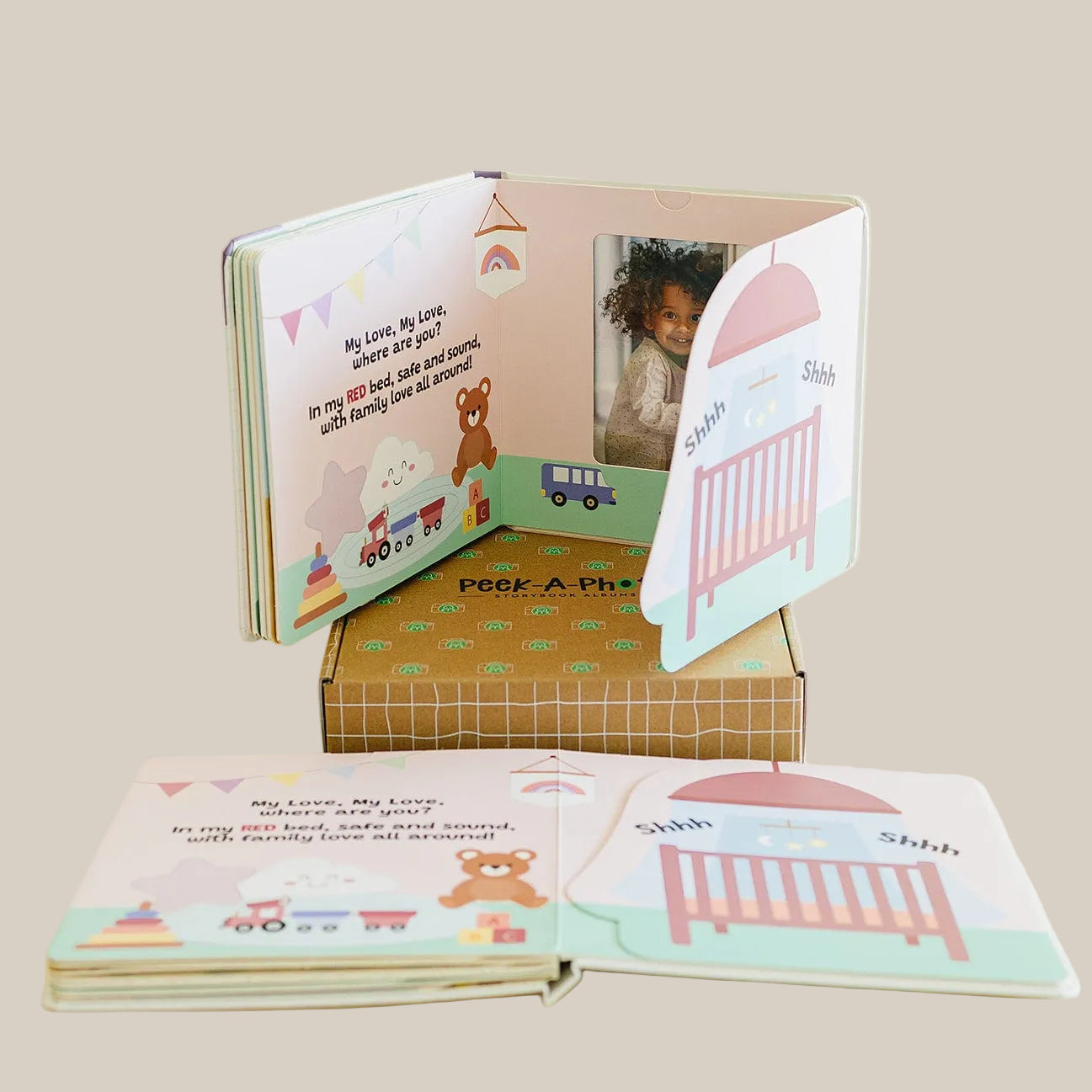 Peek-A-Photo 'Where's My Family?' | Personalized Lift-the-Flap Baby Photo Book