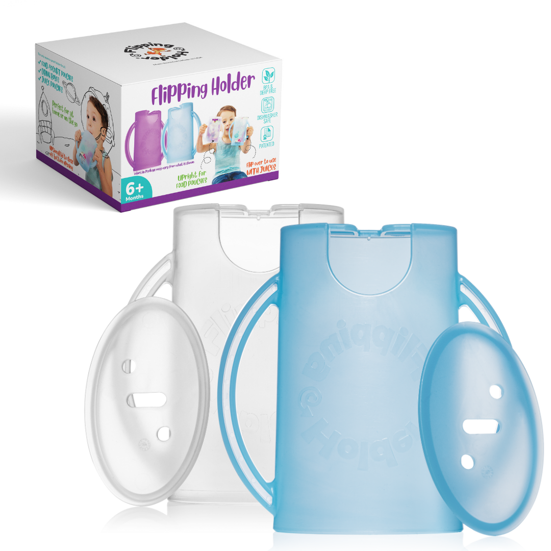 Baby Shower Gift Bundle | Flipping Holder, Reusable Pouches, Thermal Tote & Puree Guide