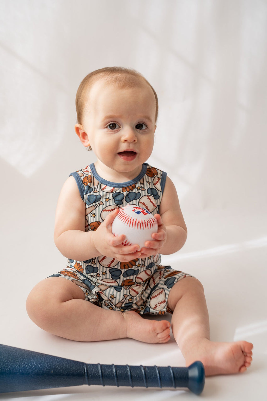 Baby Baseball Romper | Soft Bamboo Shorty Tank Romper for Boys & Girls
