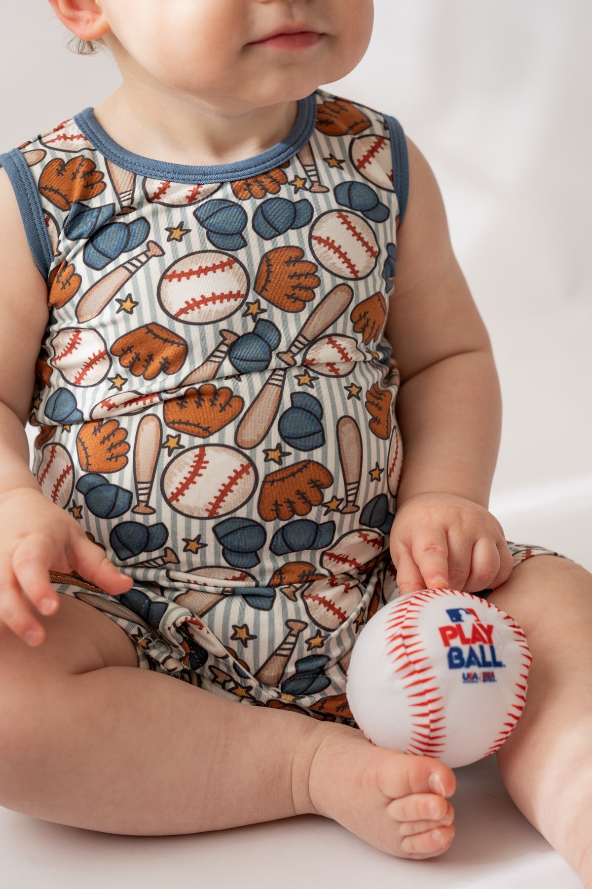 Baby Baseball Romper | Soft Bamboo Shorty Tank Romper for Boys & Girls
