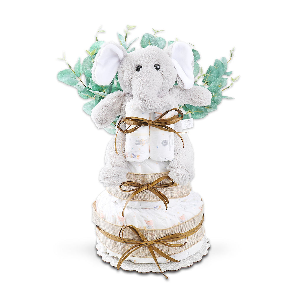 Wild About Baby Diaper Cake | Two-Tier Baby Shower Gift Basket