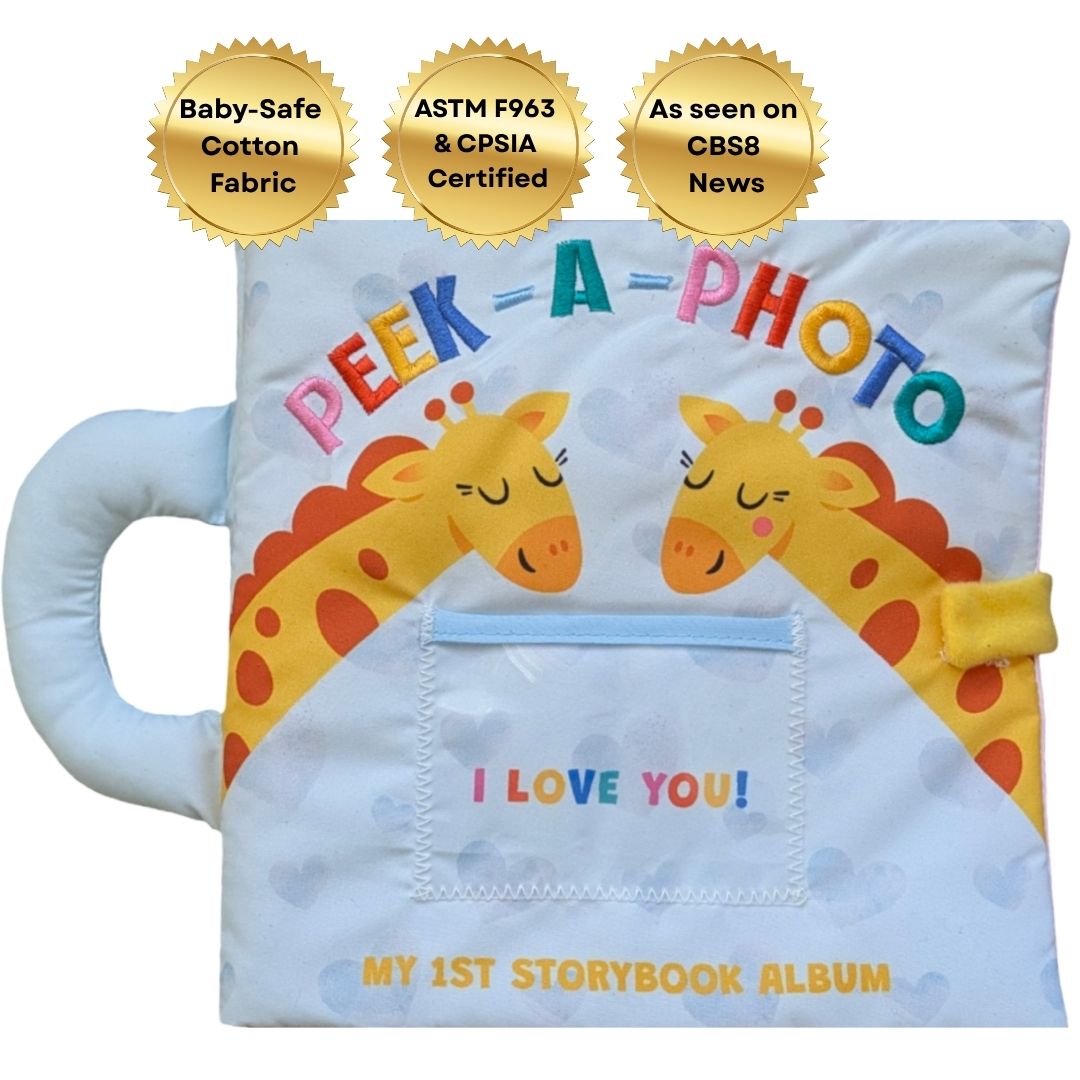 Peek-A-Photo 'I Love You!' | Soft Personalized Baby Photo Cloth Book | Lift-the-Flap