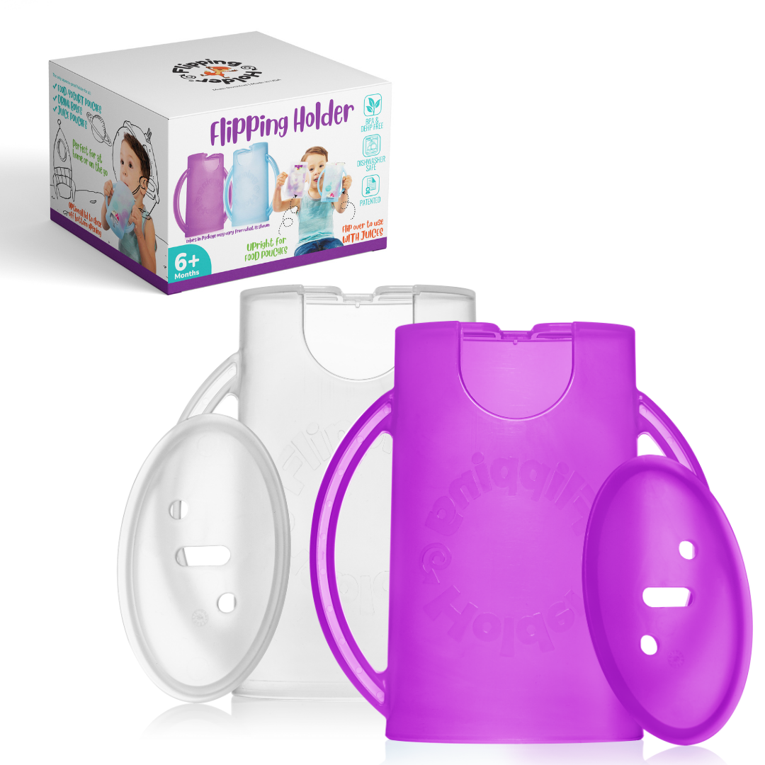 Baby Shower Gift Bundle | Flipping Holder, Reusable Pouches, Thermal Tote & Puree Guide