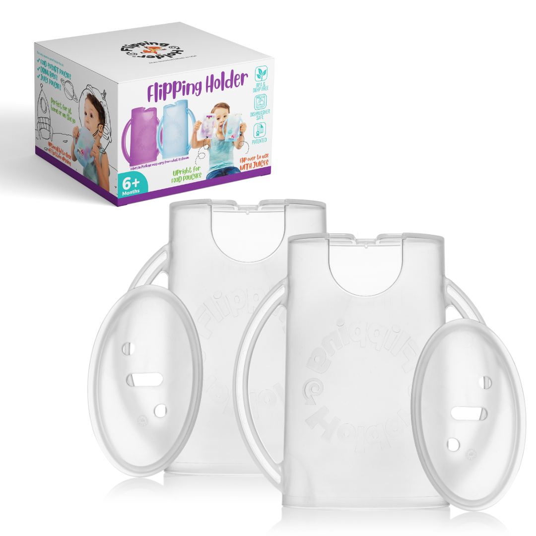 Baby Shower Gift Bundle | Flipping Holder, Reusable Pouches, Thermal Tote & Puree Guide