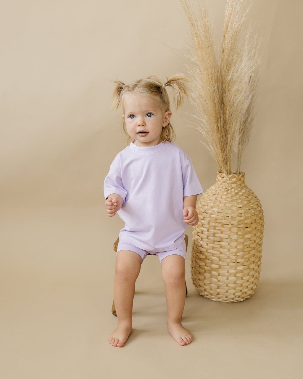 Soft Bamboo Baby Tee & Bike Shorts | Organic Baby Outfit for Sensitive Skin