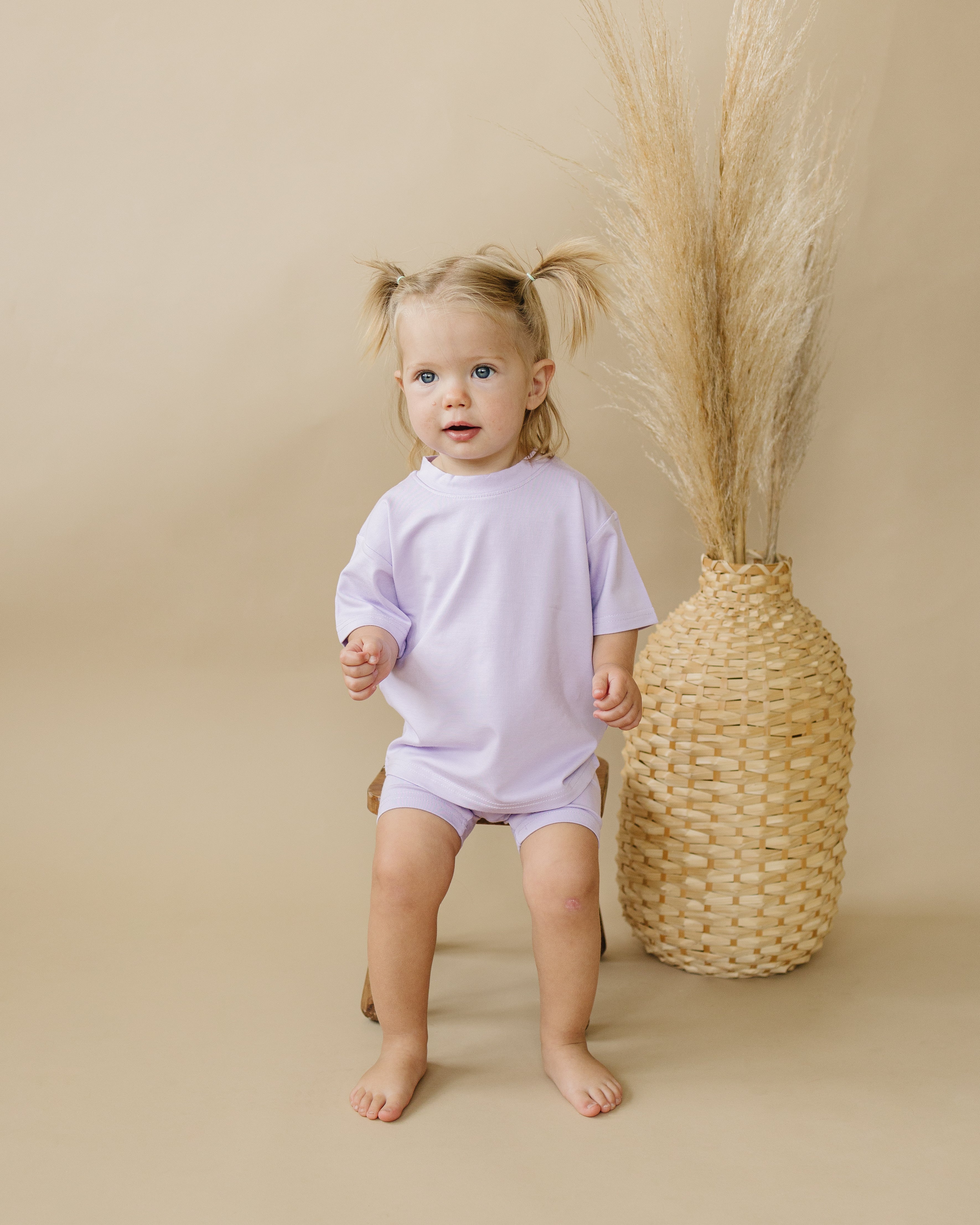 Soft Bamboo Baby Tee & Bike Shorts | Organic Baby Outfit for Sensitive Skin