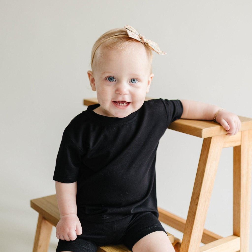 Soft Bamboo Baby Tee & Bike Shorts | Organic Baby Outfit for Sensitive Skin