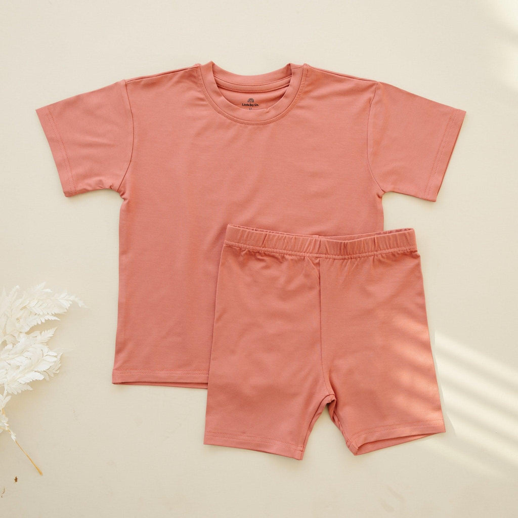 Soft Bamboo Baby Tee & Bike Shorts | Organic Baby Outfit for Sensitive Skin