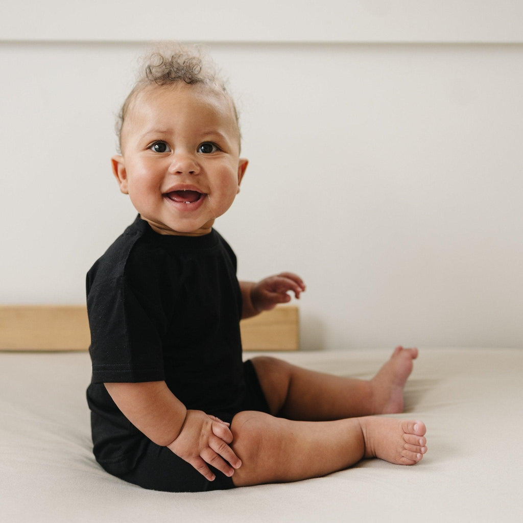 Soft Bamboo Baby Tee & Bike Shorts | Organic Baby Outfit for Sensitive Skin
