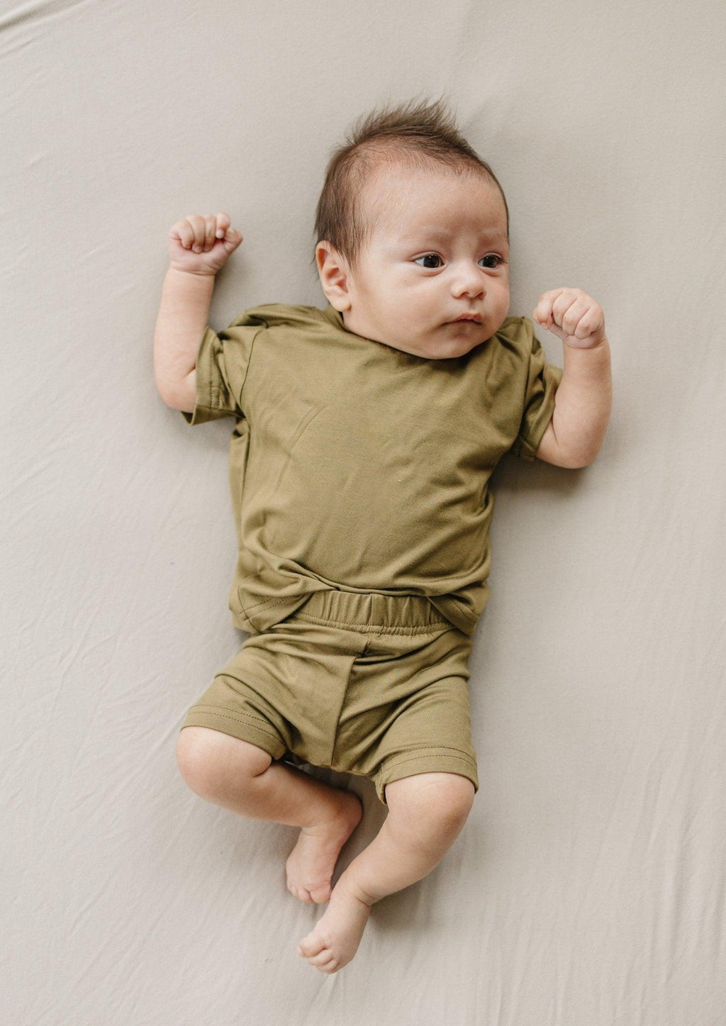 Soft Bamboo Baby Tee & Bike Shorts | Organic Baby Outfit for Sensitive Skin