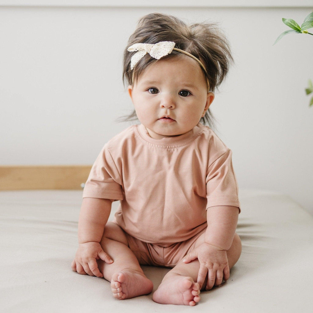 Soft Bamboo Baby Tee & Bike Shorts | Organic Baby Outfit for Sensitive Skin