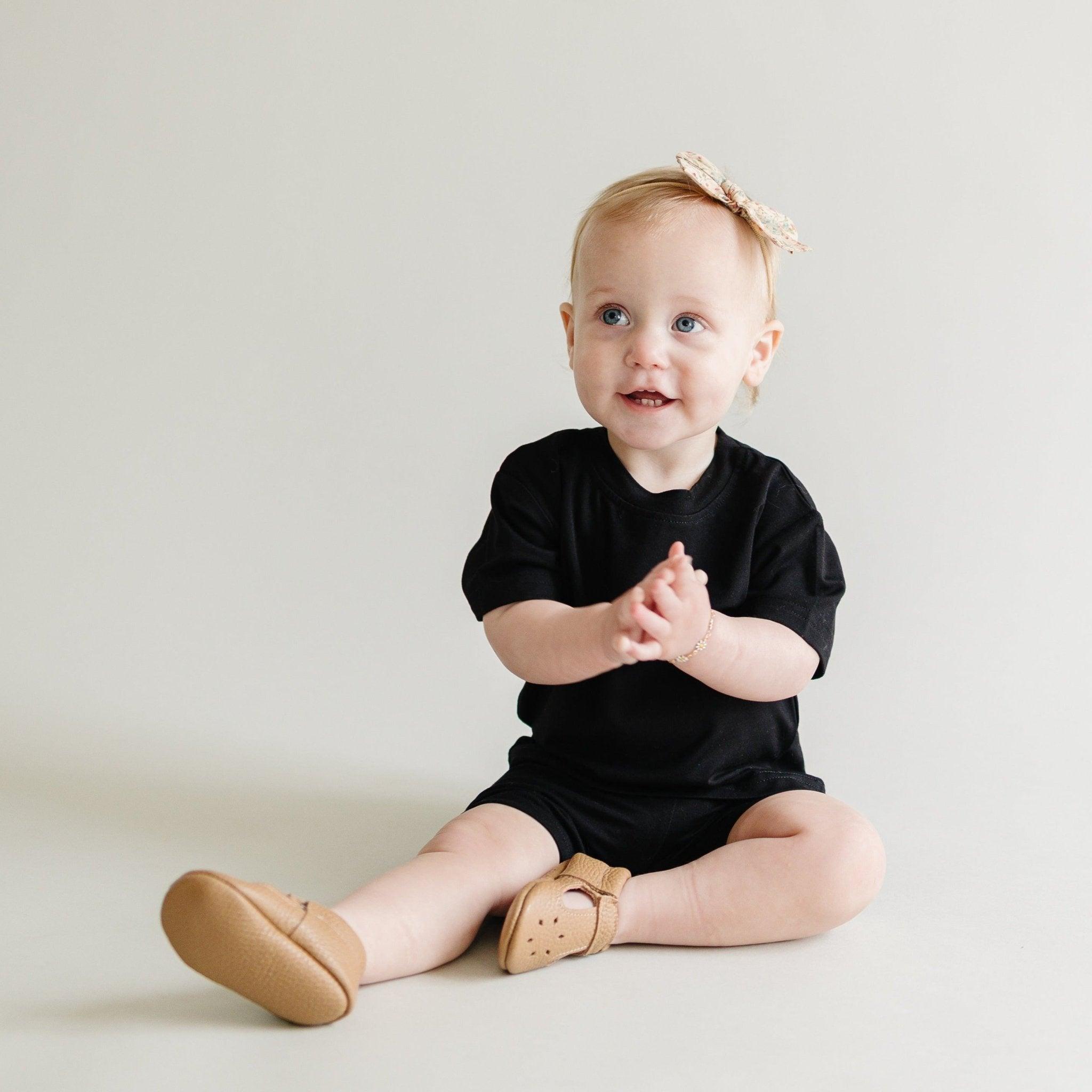 Soft Bamboo Baby Tee & Bike Shorts | Organic Baby Outfit for Sensitive Skin