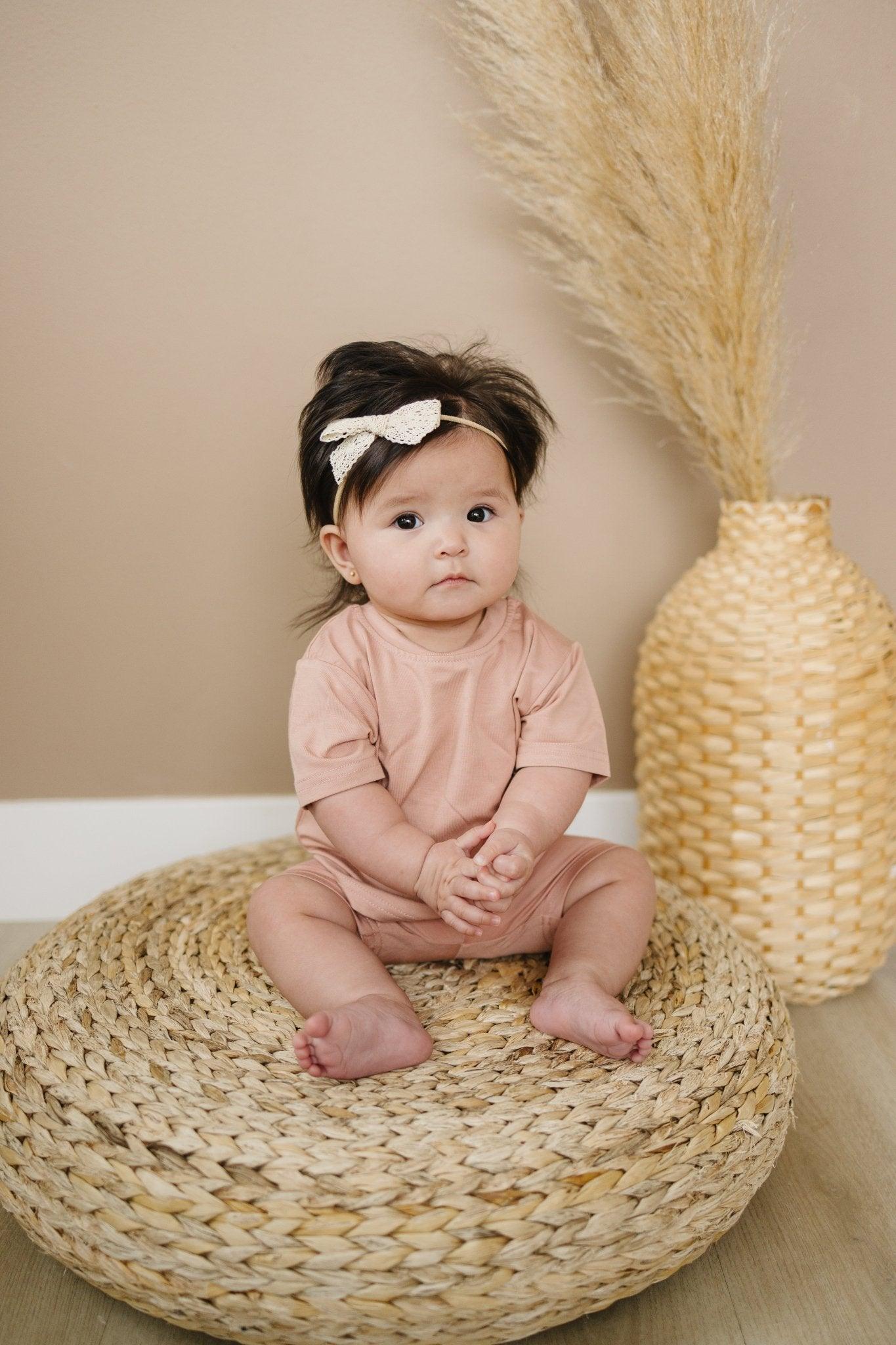 Soft Bamboo Baby Tee & Bike Shorts | Organic Baby Outfit for Sensitive Skin