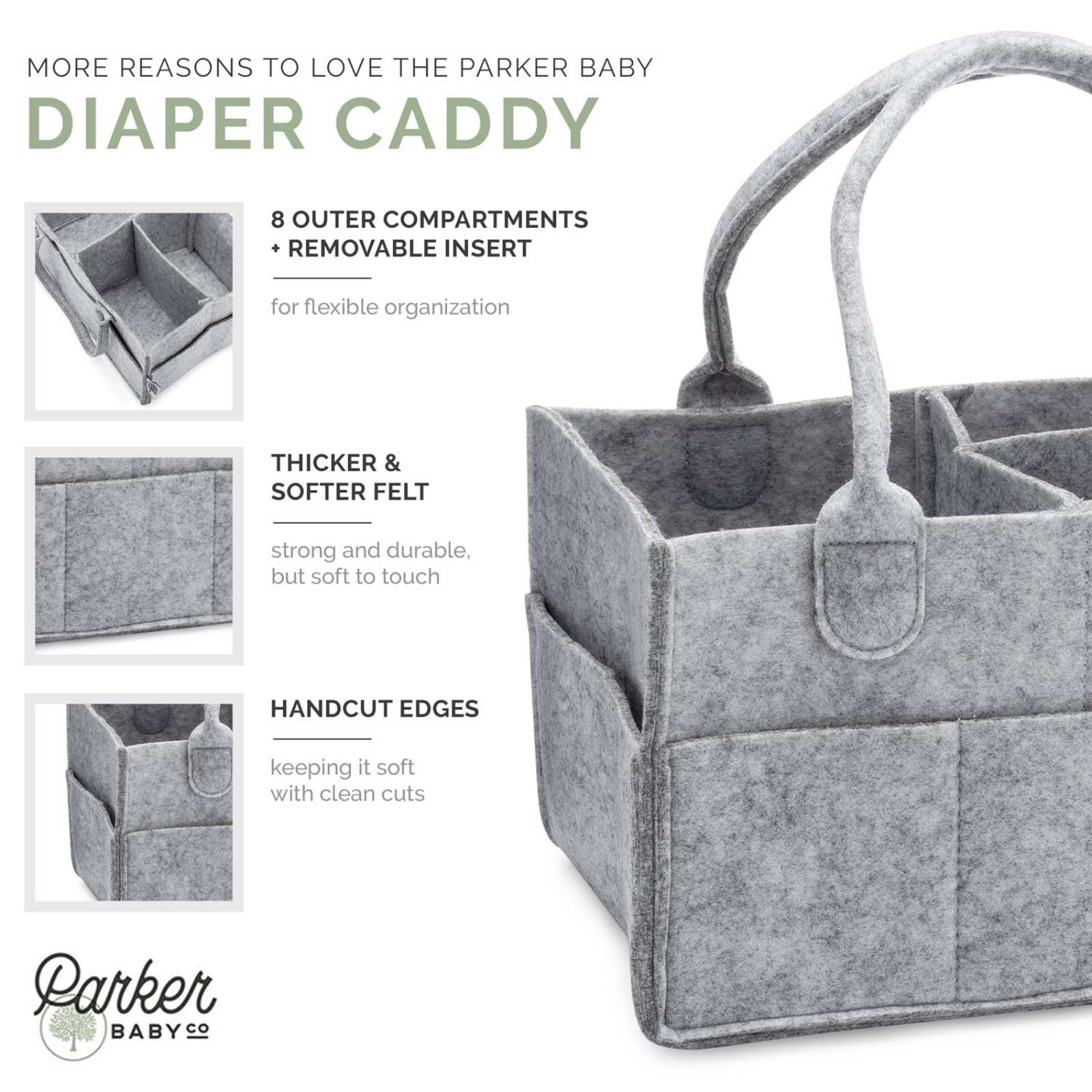 Felt Diaper Caddy Organizer | Portable Nursery Caddy Trusted by 14,000+ Moms