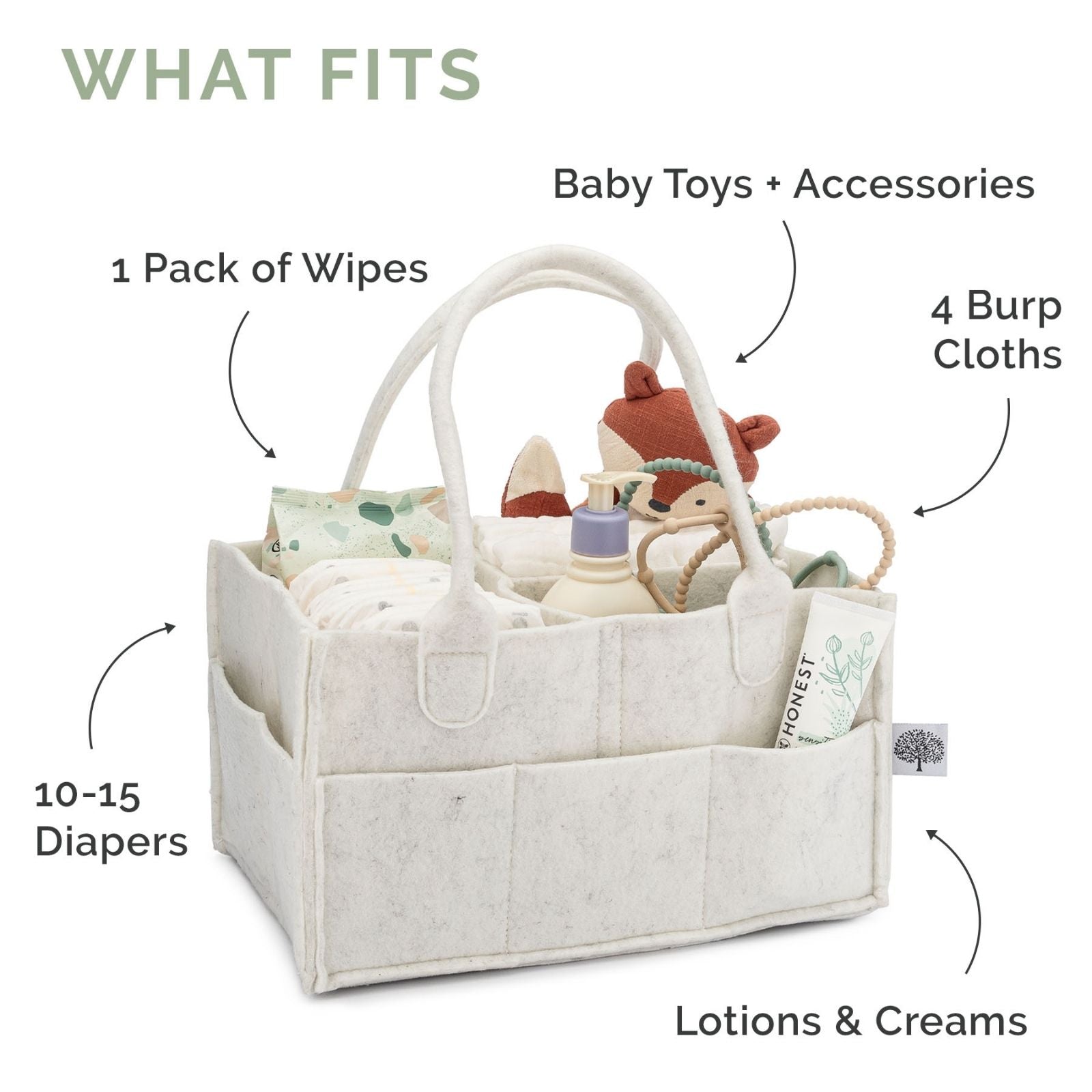 Felt Diaper Caddy Organizer | Portable Nursery Caddy Trusted by 14,000+ Moms