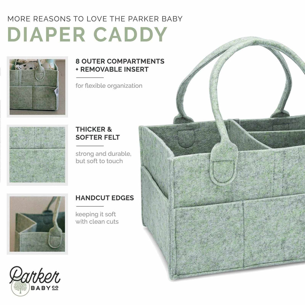 Felt Diaper Caddy Organizer | Portable Nursery Caddy Trusted by 14,000+ Moms