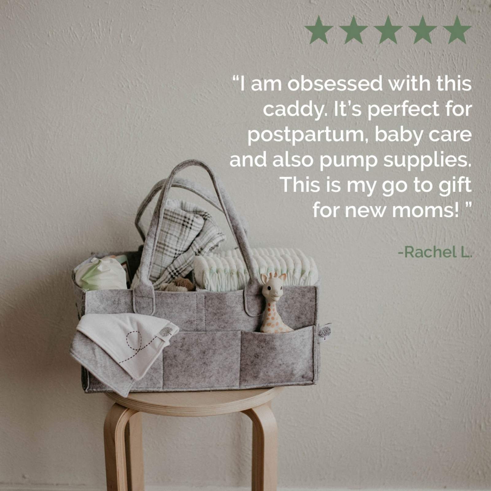Felt Diaper Caddy Organizer | Portable Nursery Caddy Trusted by 14,000+ Moms