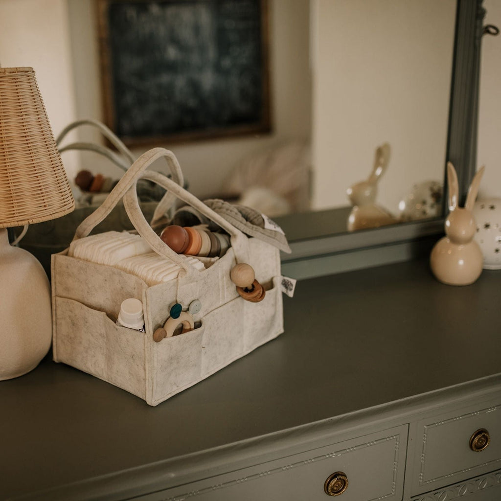 Felt Diaper Caddy Organizer | Portable Nursery Caddy Trusted by 14,000+ Moms